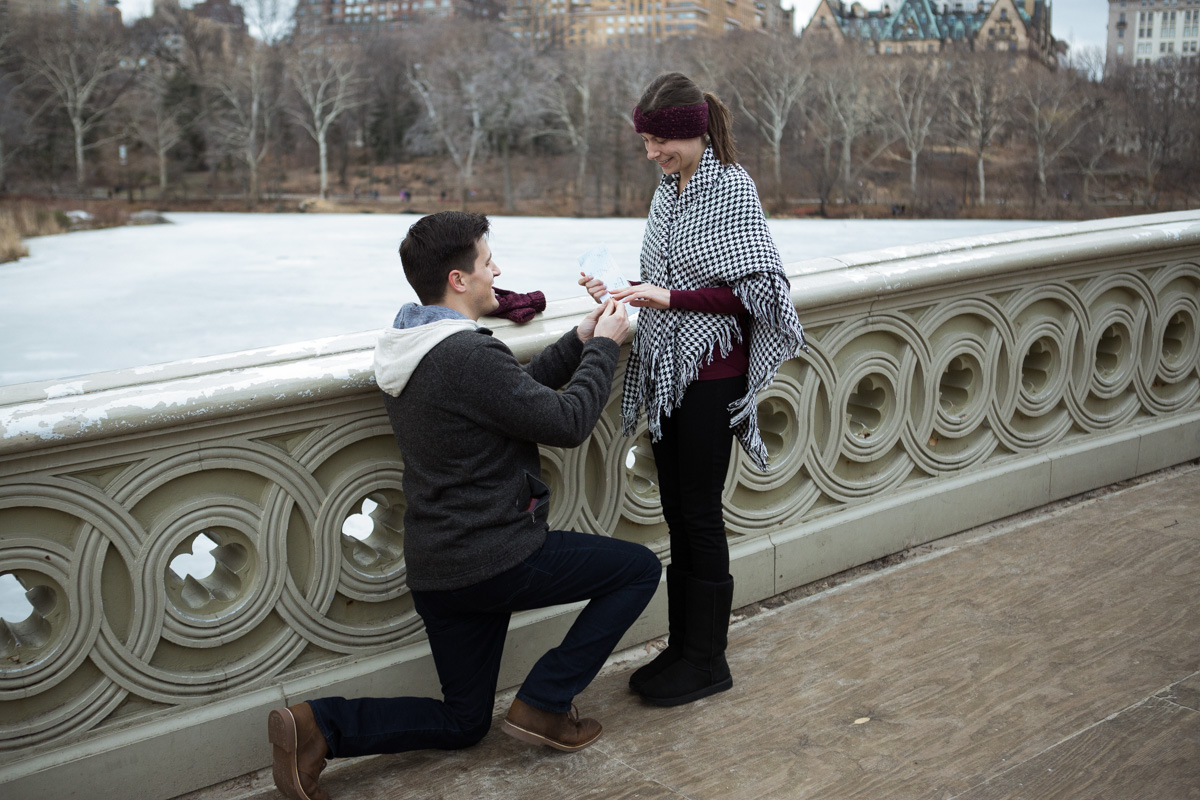 Bow bridge Central Park surprise proposal]– photo[1]