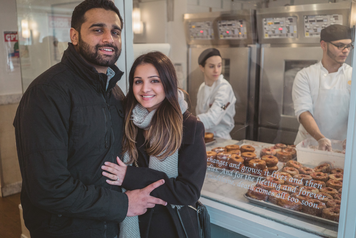 Surprise Marriage proposal at the Dominique Ansel Bakery. Soho NYC