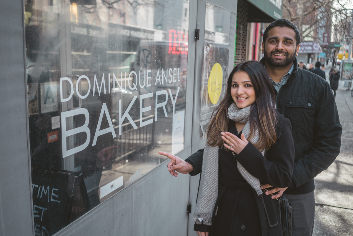 Surprise Marriage proposal at the Dominique Ansel Bakery. Soho NYC