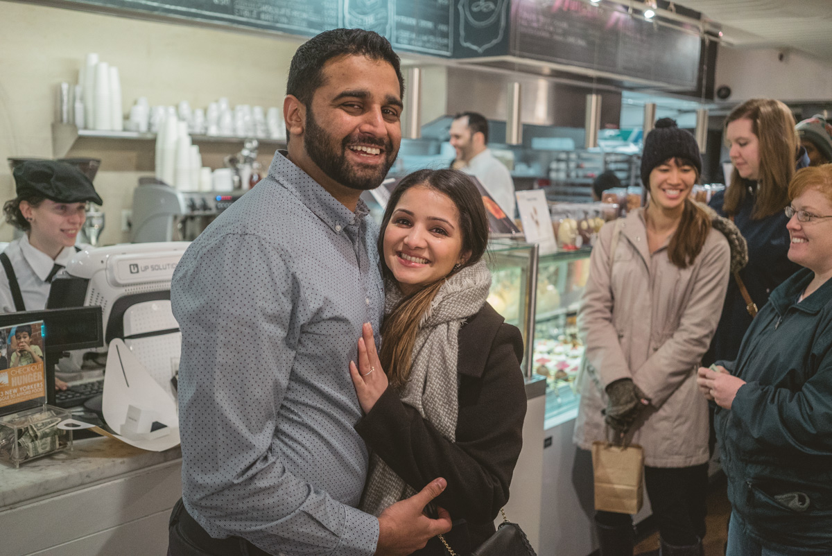 Surprise Marriage proposal at the Dominique Ansel Bakery. Soho NYC