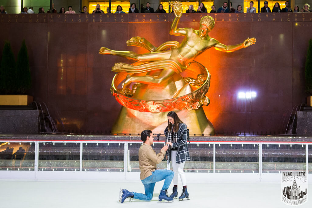 photo of Marriage proposal Ice Rink at Rockefeller Center