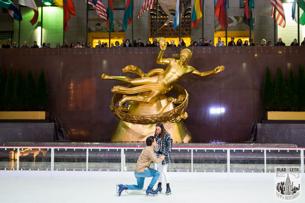 engagement proposal Ice Rink at Rockefeller Center