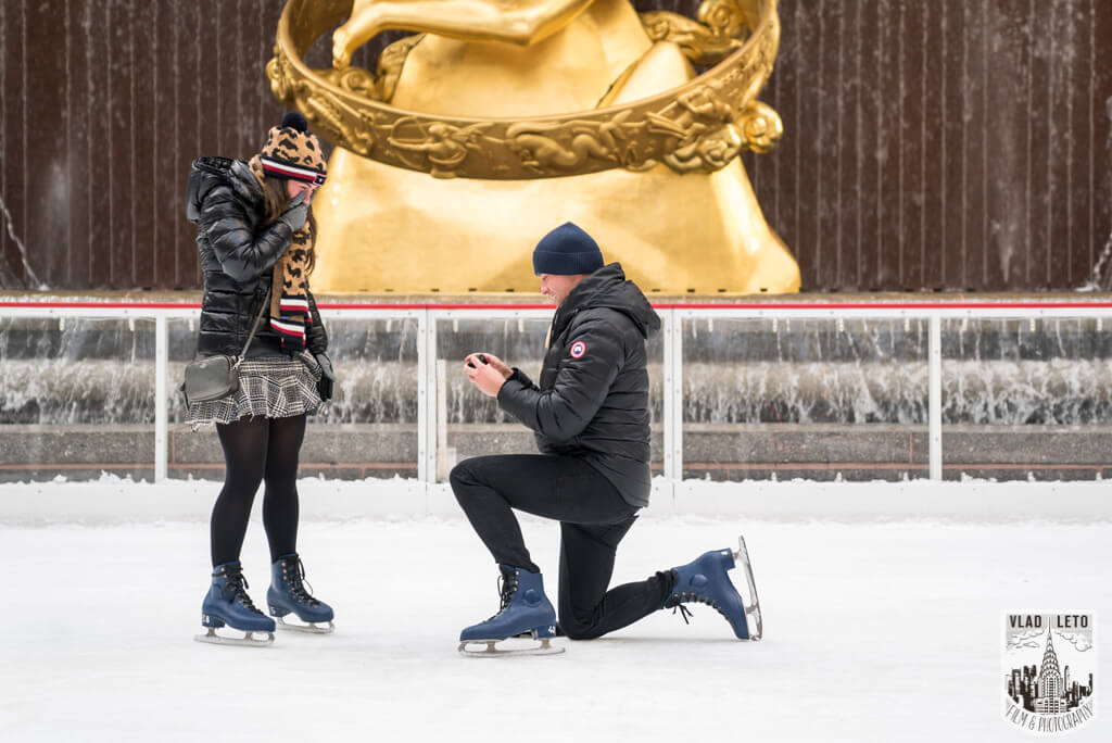 Surprise Proposal on Ice The Rink at Rockefeller Center