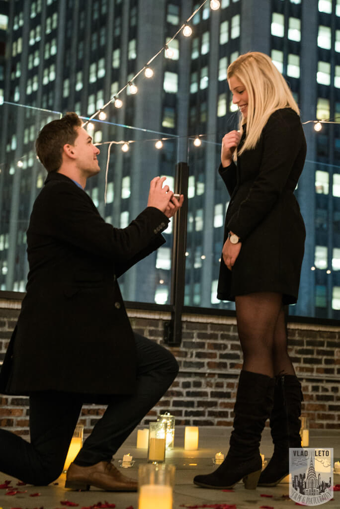 Private rooftop proposal in NYC
