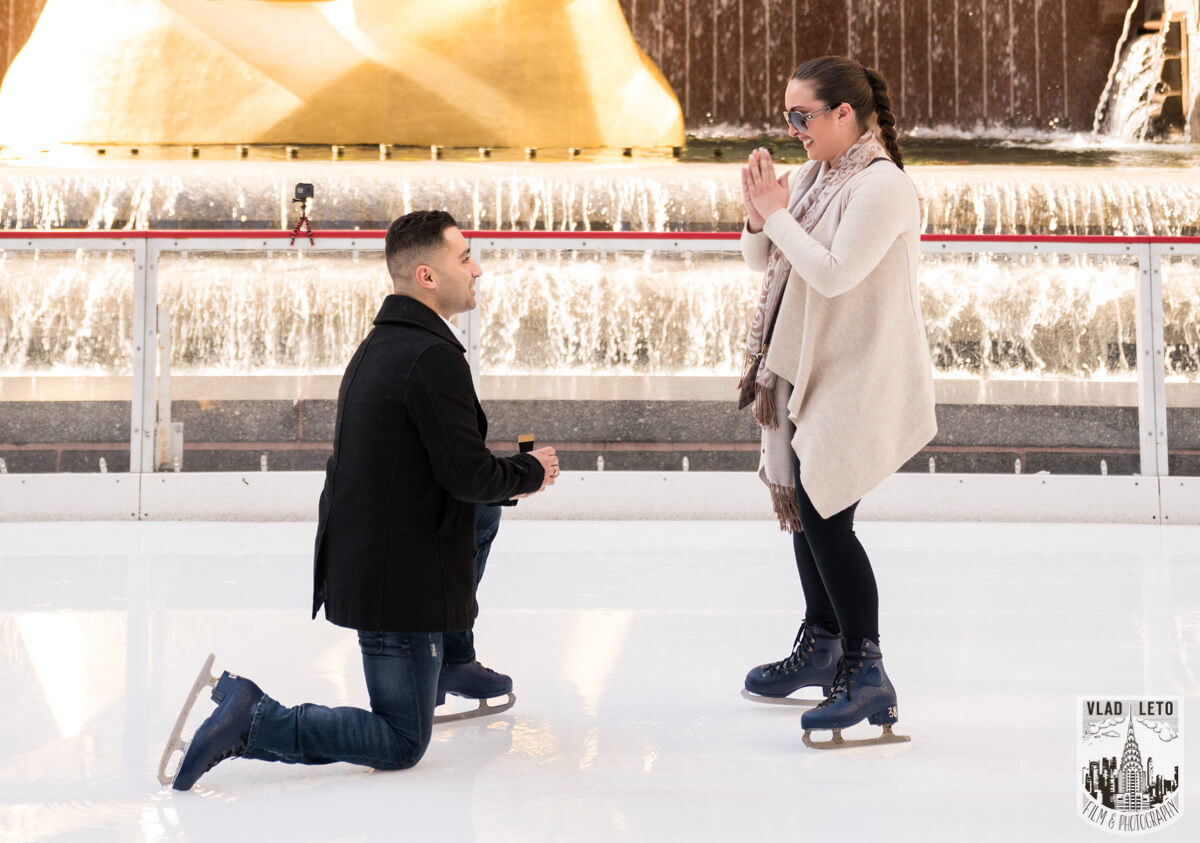 Proposal at the Rink at Rockefeller Center