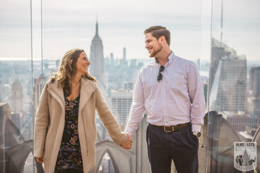 Engagement photos from Top of The Rock