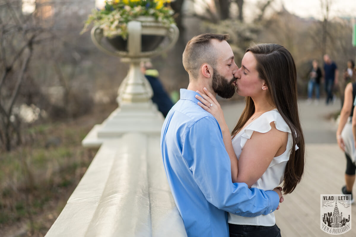 Central park engagement photo