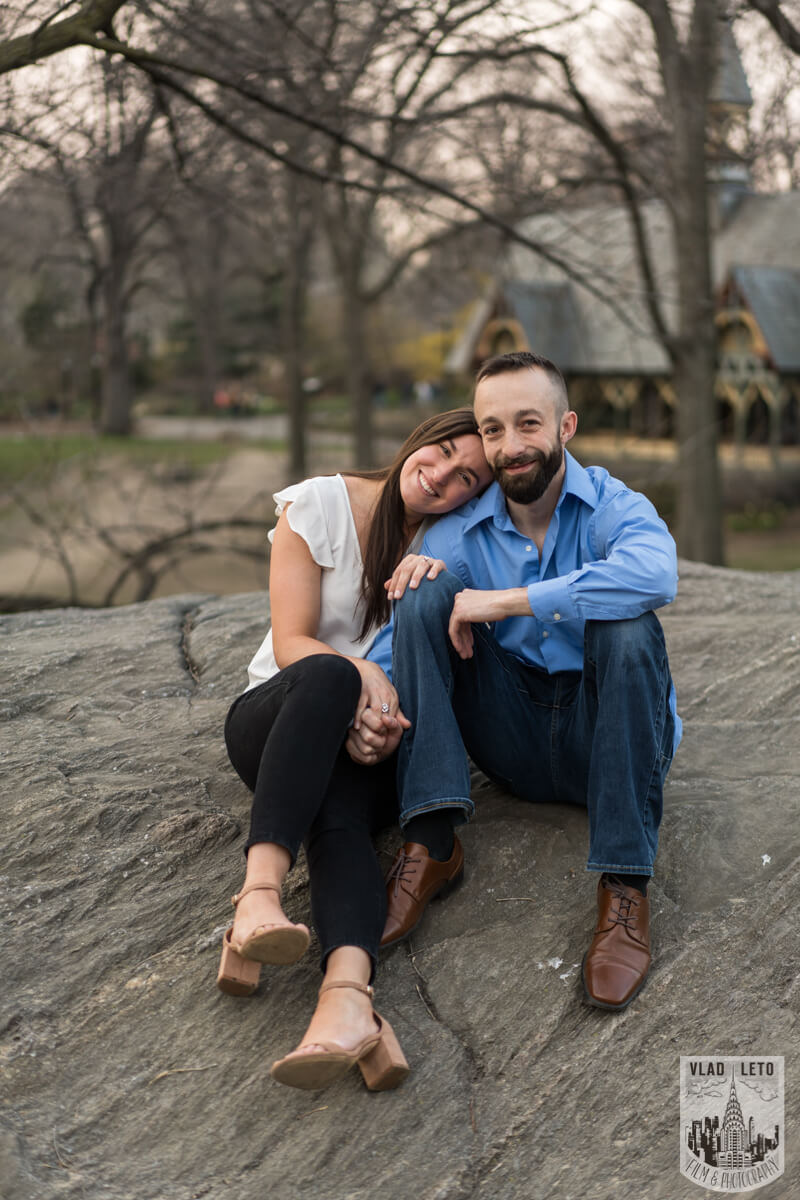 engagement photo in central park 