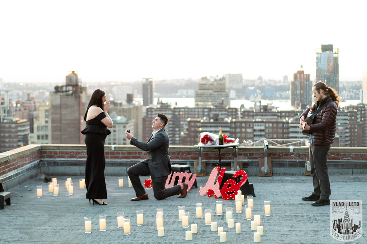 Proposing on Rooftop in nyc