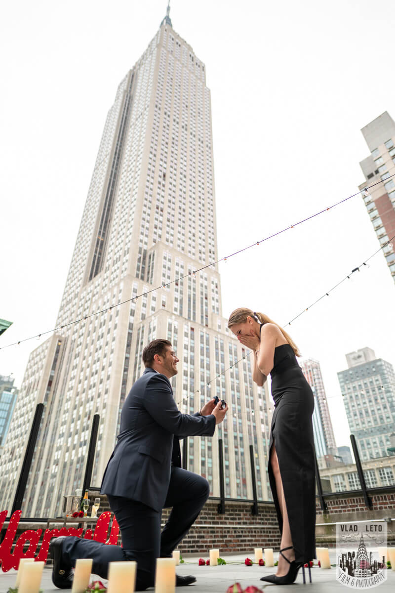 he proposed on Rooftop in NYC