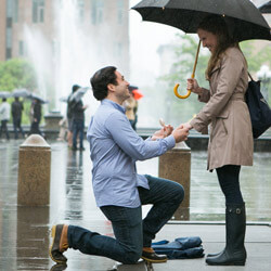 Rainy Washington Sq. Park Propose (Jim and Kris)