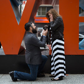 Surprise proposal by Love Sculpture in NYC.