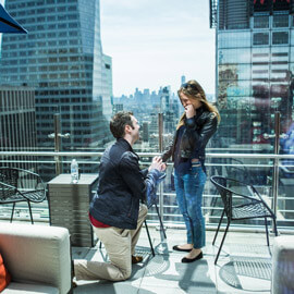 Marriage proposal at roof top of Hayt Times square.