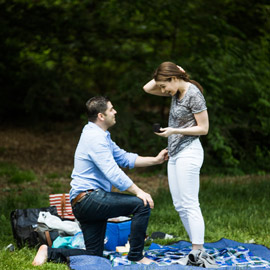 Strawberry Fields in Central Park wedding proposal