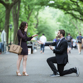 Secret marriage proposal in The Mall, Central Park