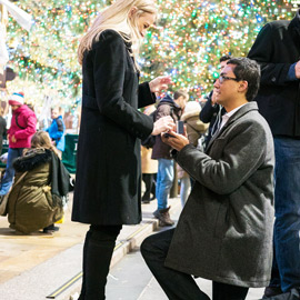 Christmas tree at Rockefeller Center secret proposal