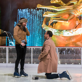 Engagement on Ice - The Rink at Rockefeller Center secret proposal.