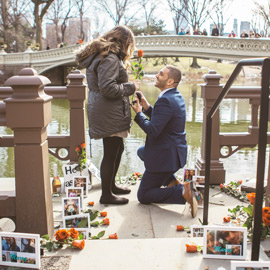 Central Park Marriage proposal under Bow Bridge