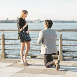 Marriage proposal at Pier 25, Hudson River Park, NYC