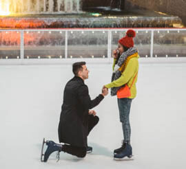 Ice Skating Marriage Proposal. The Rink at Rockefeller Center.