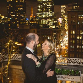 Private Rooftop Proposal with Empire State Building view.