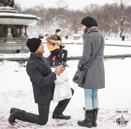 Central Park Bethesda Terrace Marriage Proposal with a guitarist