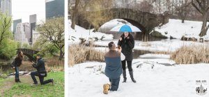 Surprise Proposal at Gapstow Bridge in Central Park.