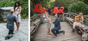 Marriage Proposal at Shakespeare garden in Central Park NYC
