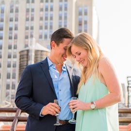 Empire State building view Marriage proposal.