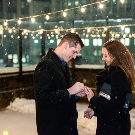 Surprise proposal on Private Rooftop with Empire State Building