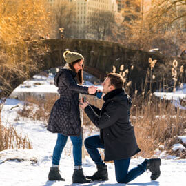 Marriage proposal under Gapstow bridge