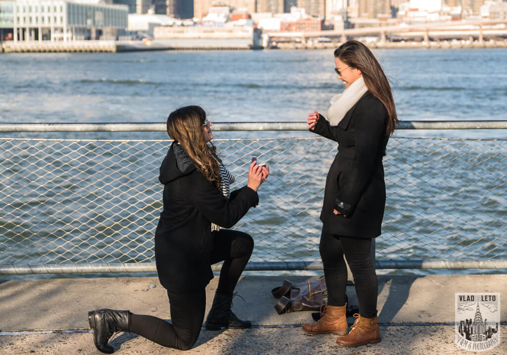 Same Sex Proposal By Brooklyn Bridge Engagement In Central Park
