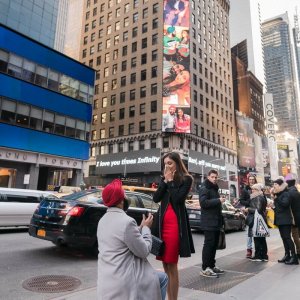 Proposal at Times Square Billboard