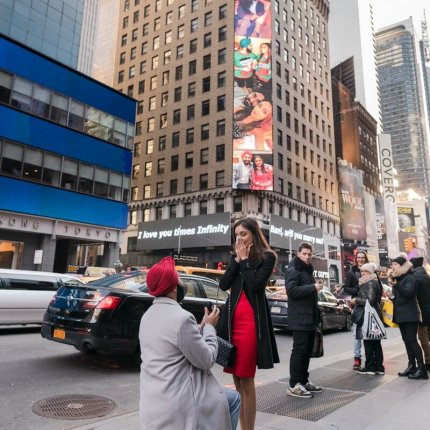 Proposal at Times Square Billboard