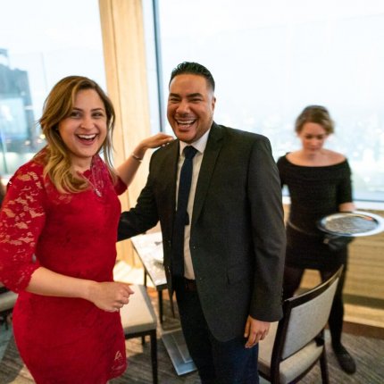 Surprise proposal in a restaurant in NYC.