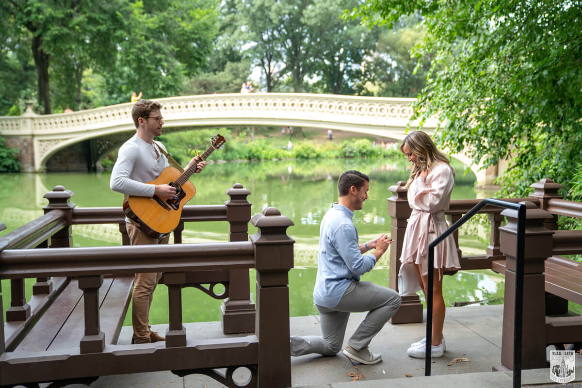 Proposal in Central Park under Bow bridge